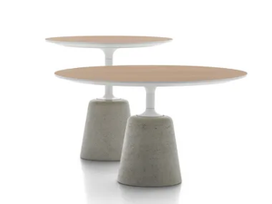 ROCK TABLE MINI - Cement coffee table with wooden top _ MDF Italia